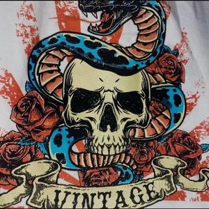 Vintage Skull and Snake Graphic Tee